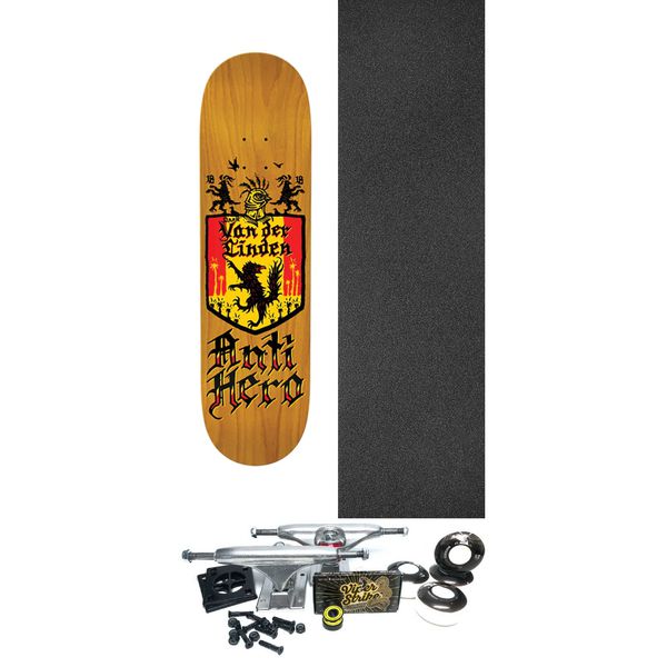 Anti Hero Skateboards Daan Van Der Linden Coat of Arms Skateboard Deck - 8.28" x 31.7" - Complete Skateboard Bundle